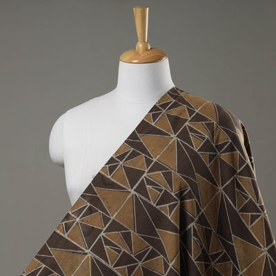 Brown - Akola Hand Block Printed Cotton Fabric