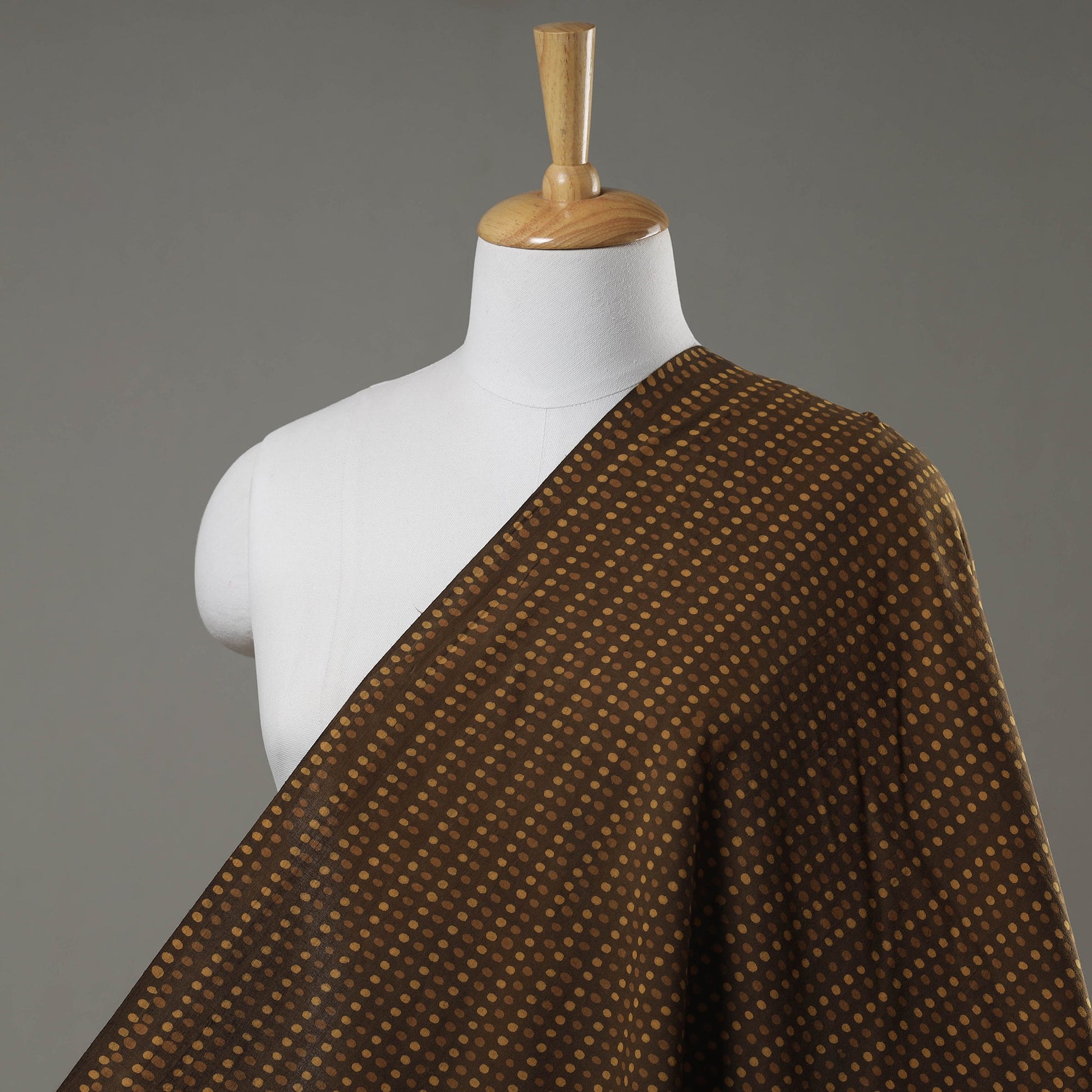 Brown - Akola Hand Block Printed Cotton Fabric