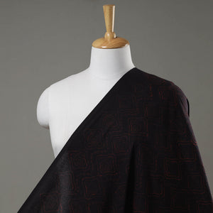 Black - Akola Hand Block Printed Cotton Fabric