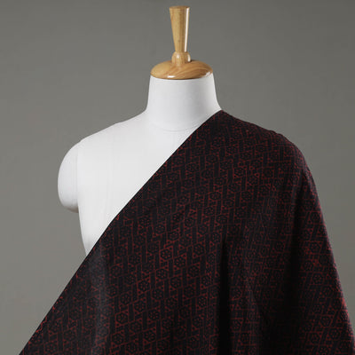 Black - Akola Hand Block Printed Cotton Fabric