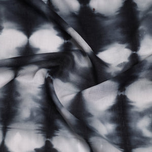Black - Shibori Tie-Dye Cotton Blouse Piece