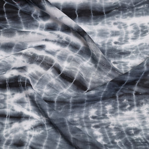 Black - Shibori Tie-Dye Cotton Blouse Piece
