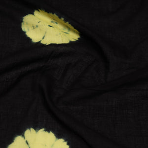 Black - Shibori Tie-Dye Cotton Blouse Piece