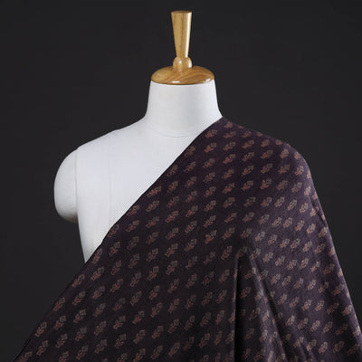 Brown - Pure Wool Handloom Ajrakh Hand Block Printed Fabric