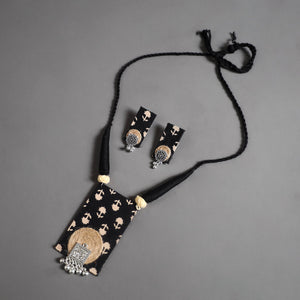 Black - Handmade GS Jute Fabart Necklace Set 05