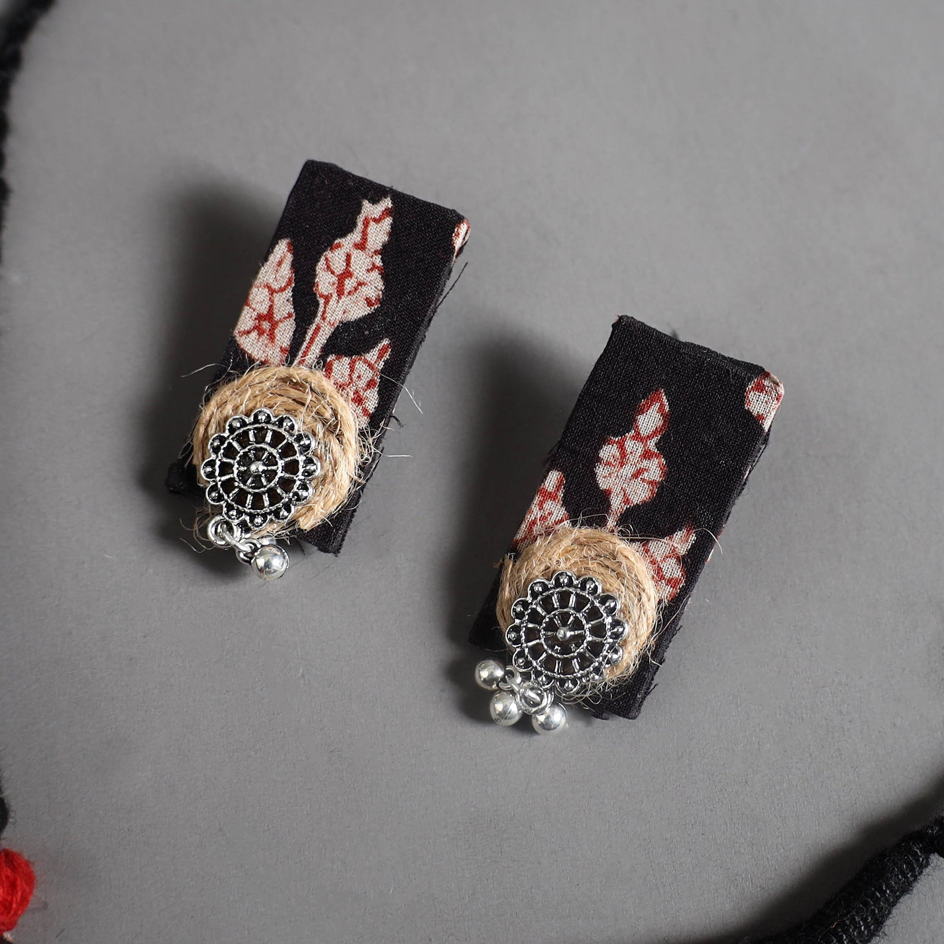 Black - Handmade GS Jute Fabart Necklace Set 03