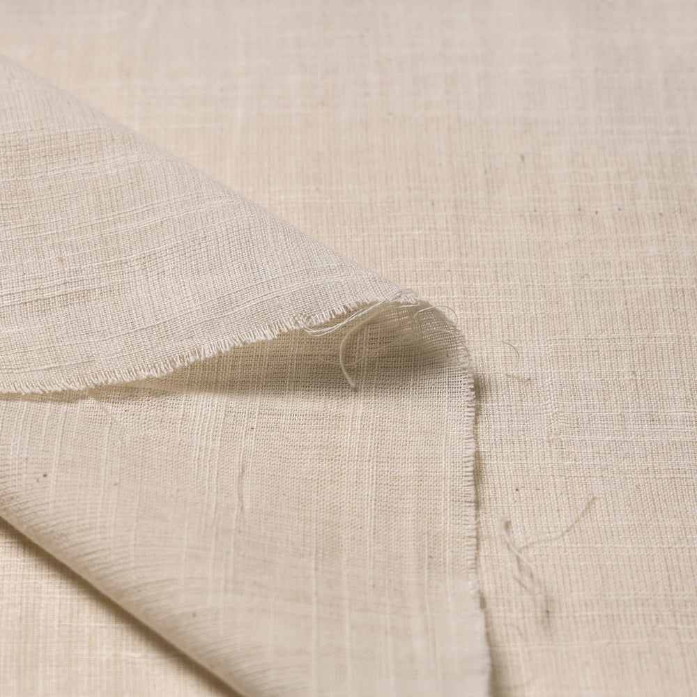 Beige - Jhiri Handloom Cotton Plain Fabric 02