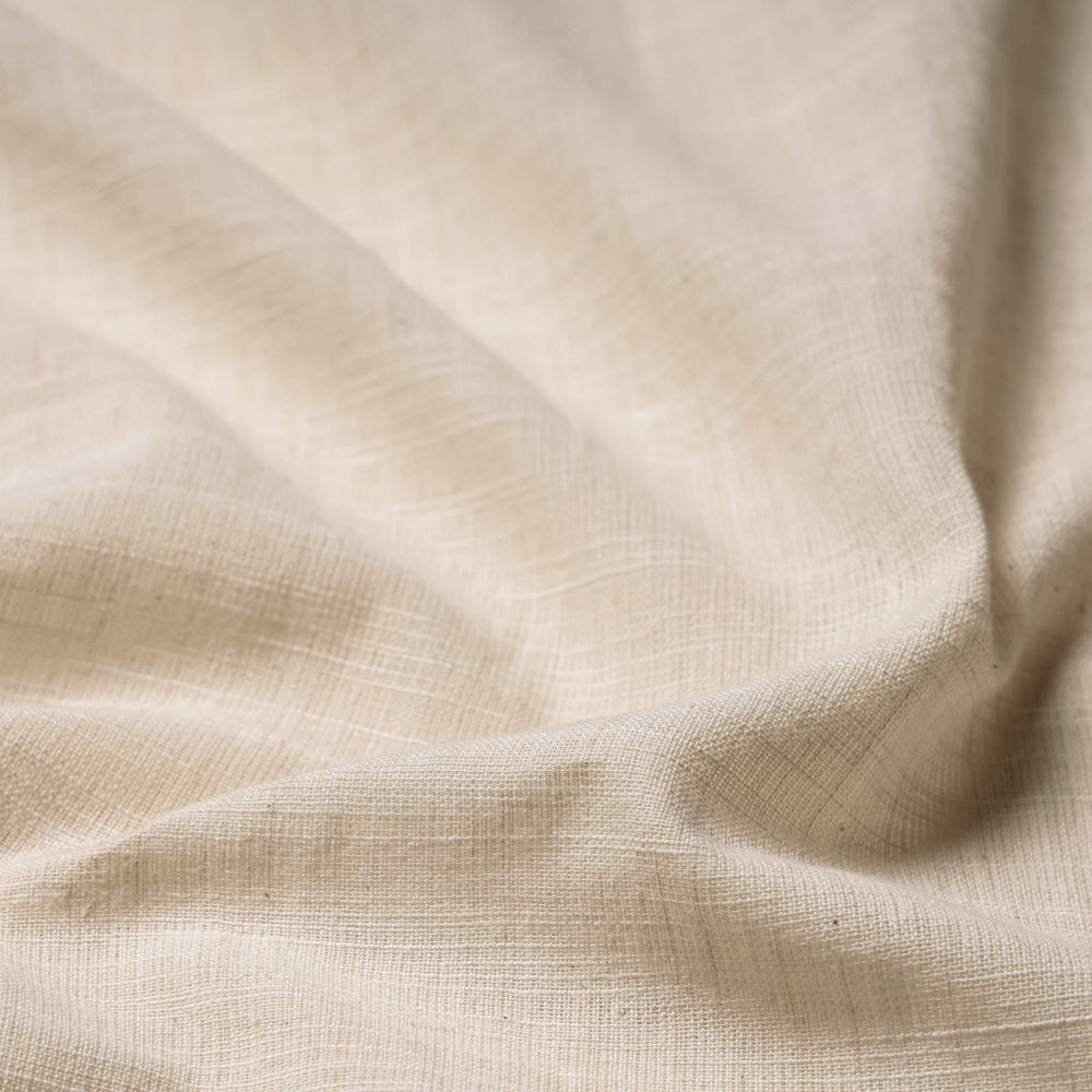 Beige - Jhiri Handloom Cotton Plain Fabric 02