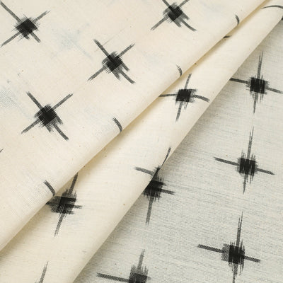 Beige - Handloom Cotton Pochampally Double Ikat Fabric 04