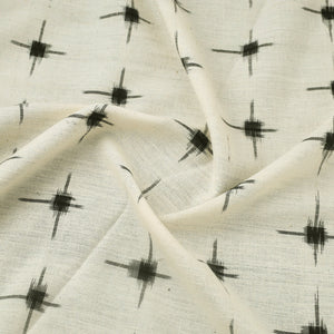 Beige - Handloom Cotton Pochampally Double Ikat Fabric 04