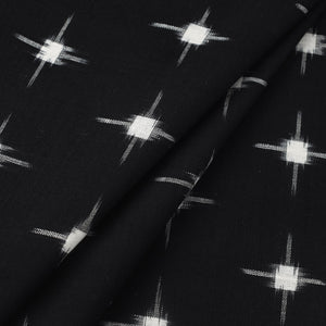 Black - Handloom Cotton Pochampally Double Ikat Fabric 10