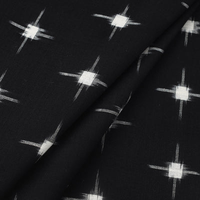 Black - Handloom Cotton Pochampally Double Ikat Fabric 10