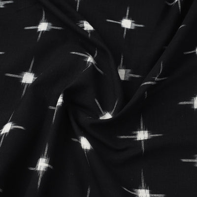 Black - Handloom Cotton Pochampally Double Ikat Fabric 10