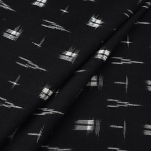 Black - Handloom Cotton Pochampally Double Ikat Fabric 14