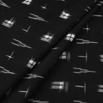 Black - Handloom Cotton Pochampally Double Ikat Fabric 14