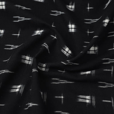Black - Handloom Cotton Pochampally Double Ikat Fabric 14