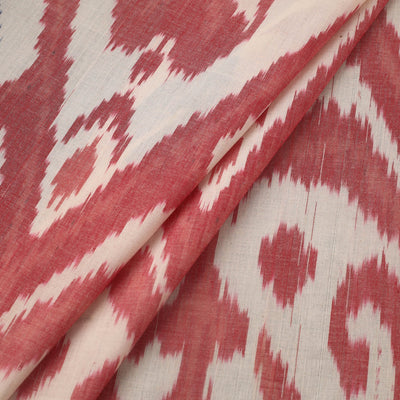 Beige - Cotton Central Asian Pochampally Ikat Fabric 01