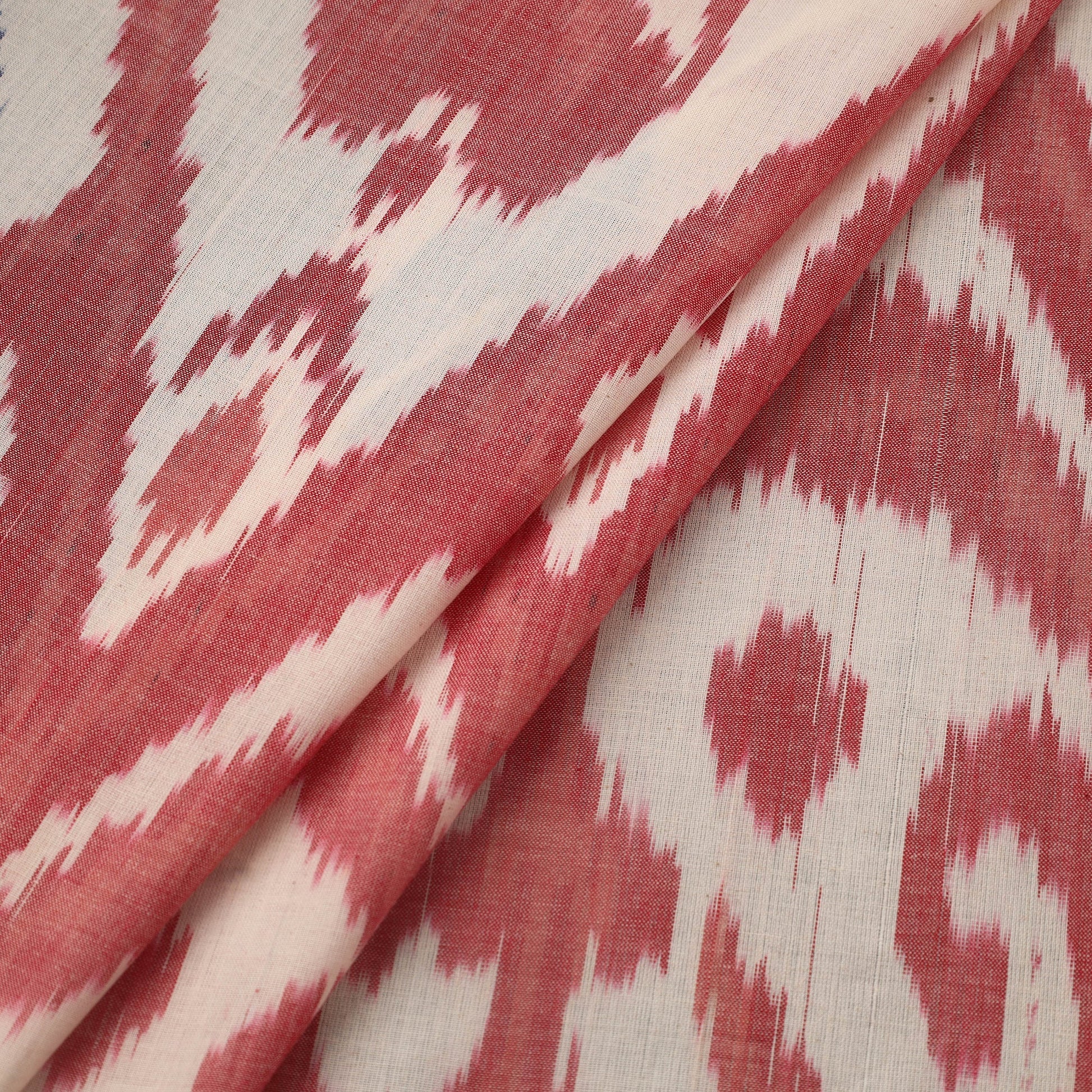 Beige - Cotton Central Asian Pochampally Ikat Fabric 01