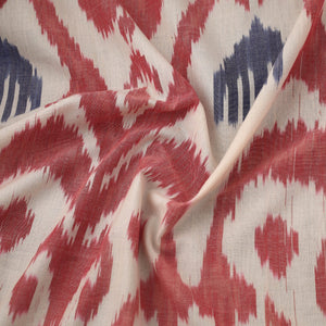 Beige - Cotton Central Asian Pochampally Ikat Fabric 01