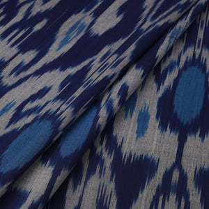 Blue - Cotton Central Asian Pochampally Ikat Fabric 06