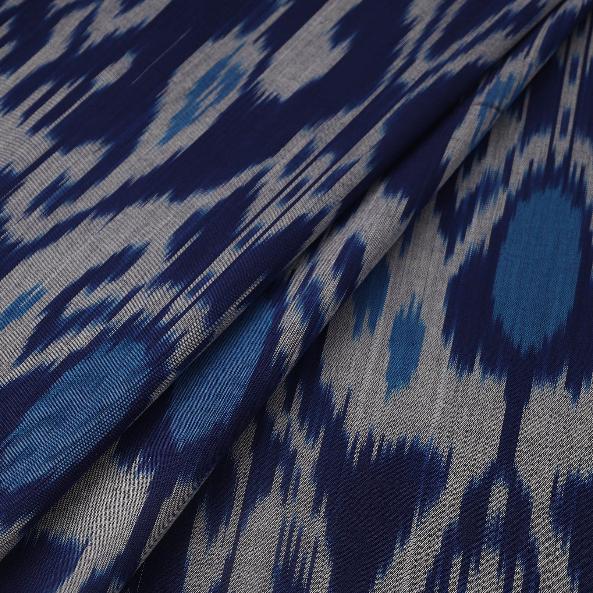 Blue - Cotton Central Asian Pochampally Ikat Fabric 06