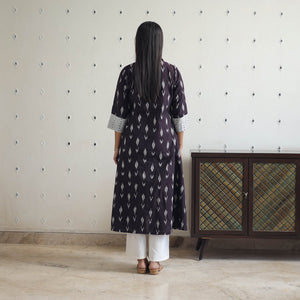 Brown - Cotton Pochampally Ikat Kurta 09