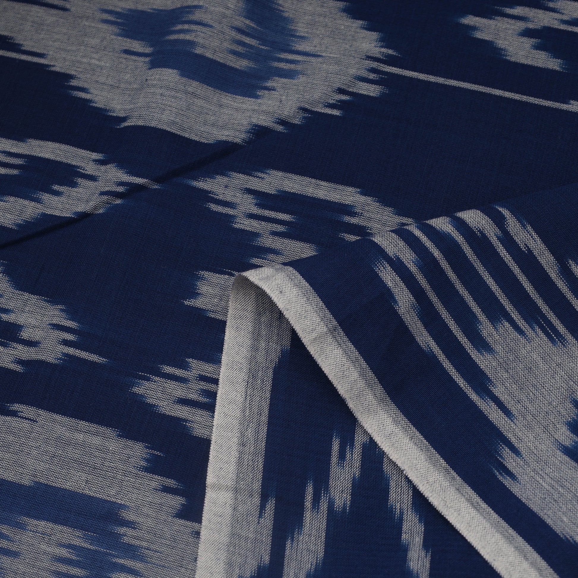 Blue - Cotton Central Asian Pochampally Ikat Fabric 12