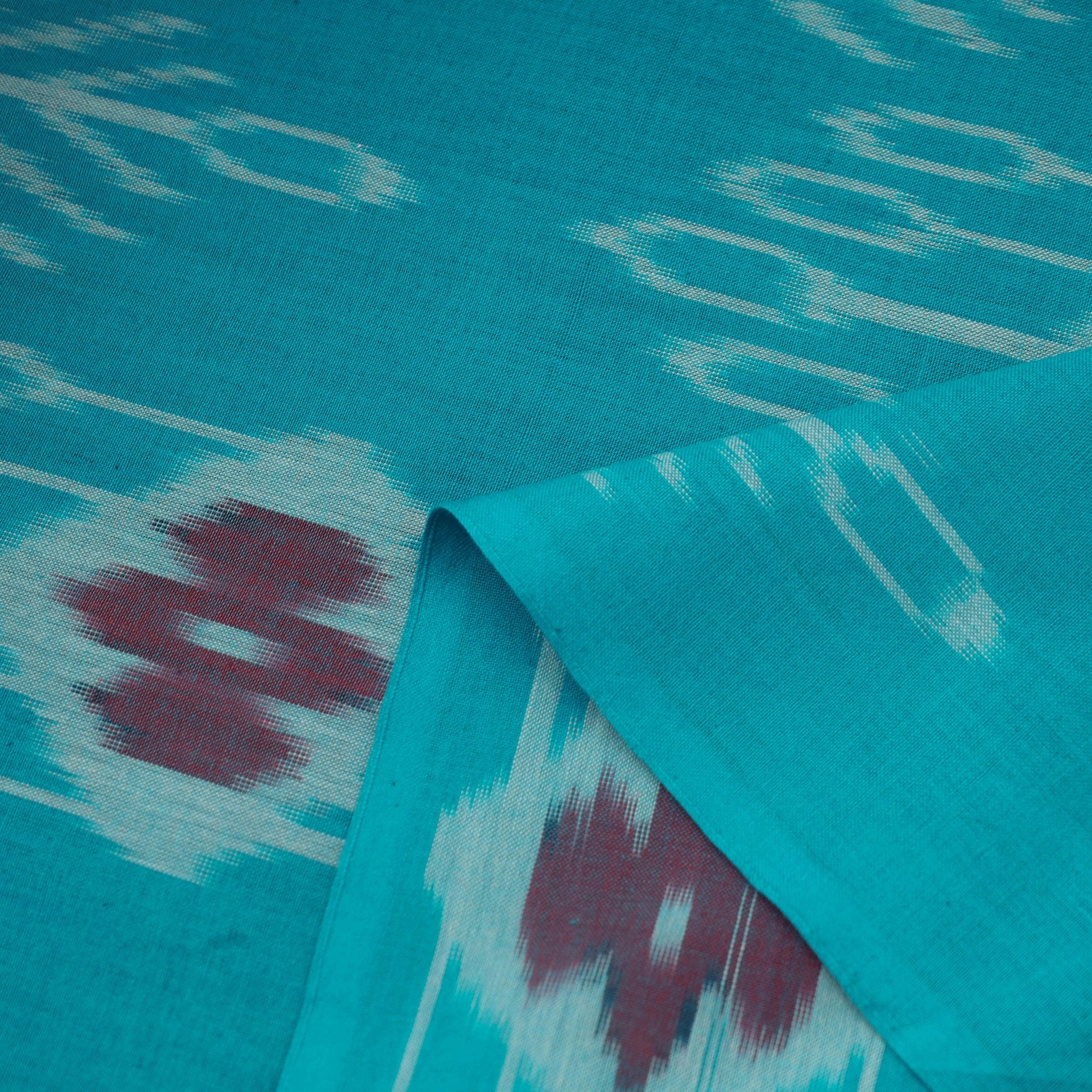 Blue - Cotton Central Asian Pochampally Ikat Fabric 13