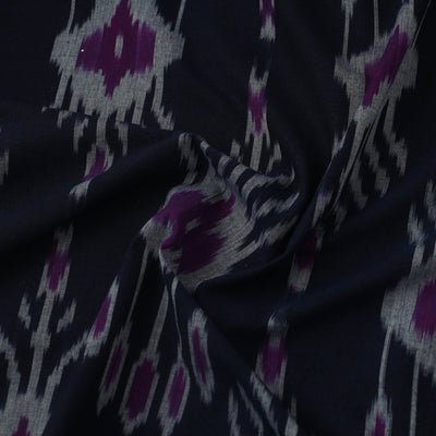 Blue - Cotton Central Asian Pochampally Ikat Fabric 14