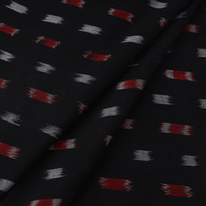Black - Handloom Cotton Sambalpuri Ikat Fabric 01