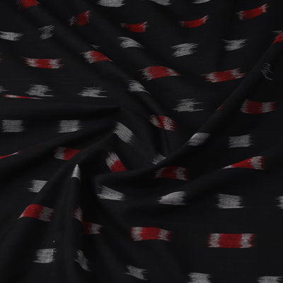 Black - Handloom Cotton Sambalpuri Ikat Fabric 01