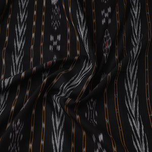 Black - Handloom Cotton Sambalpuri Ikat Fabric 03