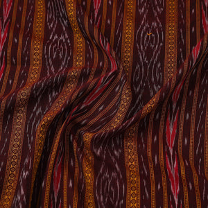 Brown - Handloom Cotton Sambalpuri Ikat Fabric 05