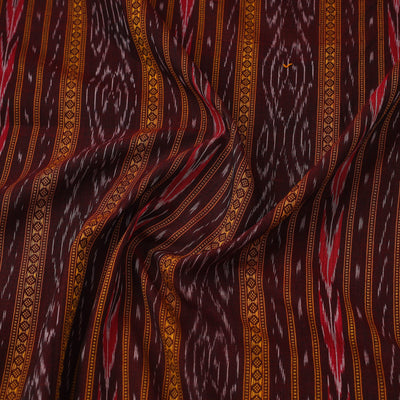 Brown - Handloom Cotton Sambalpuri Ikat Fabric 05