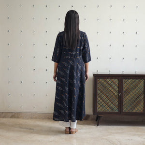 Blue - Cotton Flared Pochampally Ikat Kurta 20