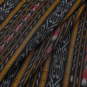 Black - Handloom Cotton Sambalpuri Ikat Fabric 20