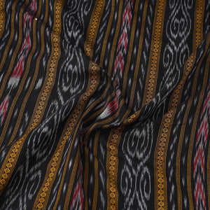 Black - Handloom Cotton Sambalpuri Ikat Fabric 20