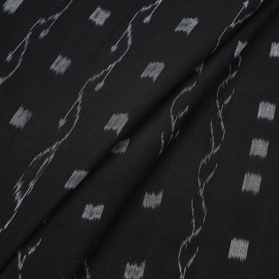 Black - Handloom Cotton Sambalpuri Ikat Fabric 24