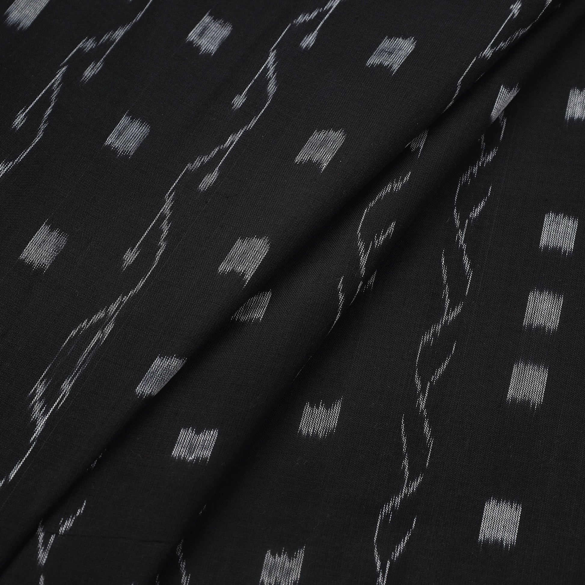 Black - Handloom Cotton Sambalpuri Ikat Fabric 24