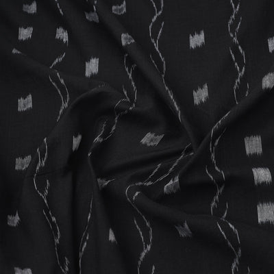 Black - Handloom Cotton Sambalpuri Ikat Fabric 24