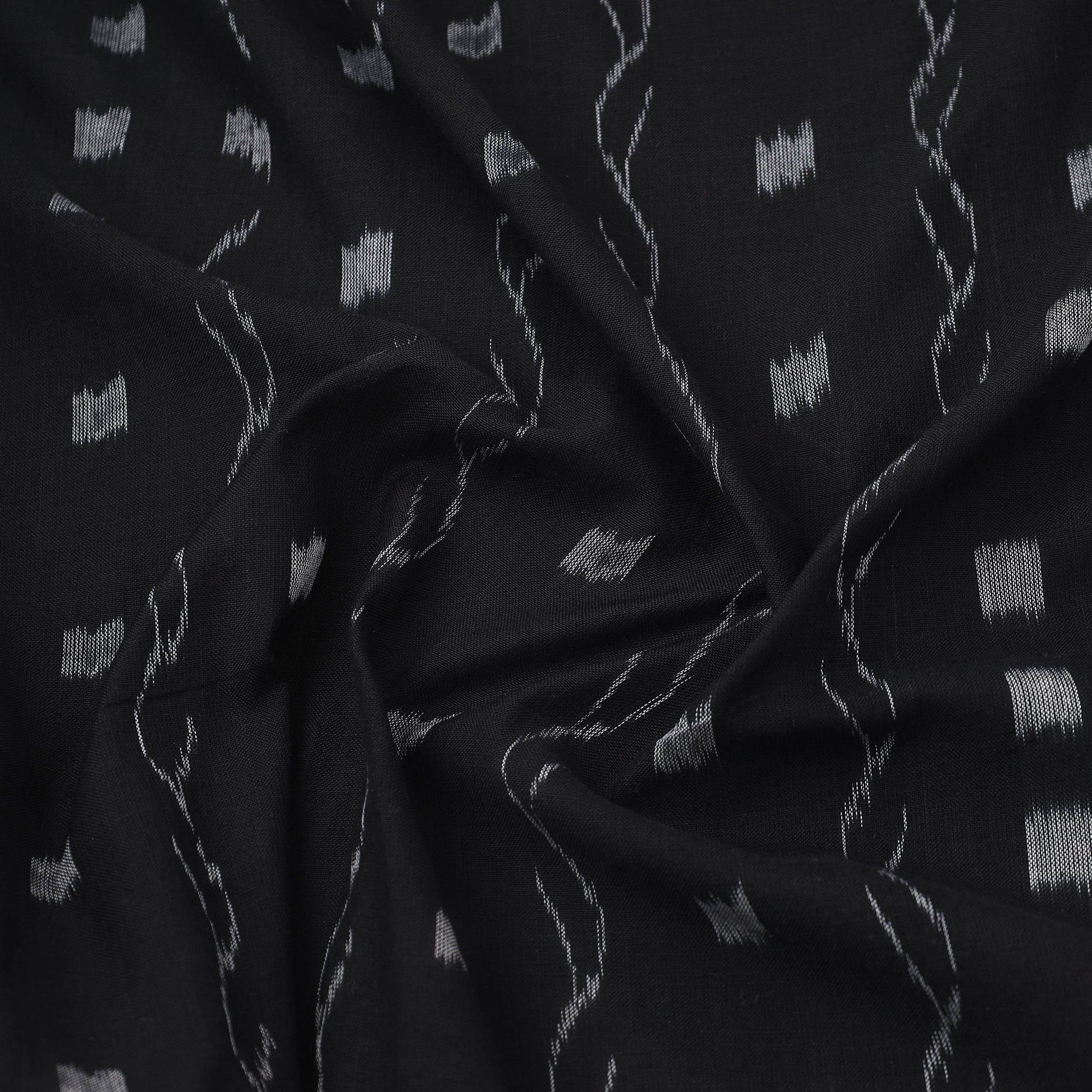 Black - Handloom Cotton Sambalpuri Ikat Fabric 24