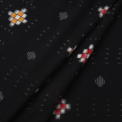Black - Handloom Cotton Sambalpuri Ikat Fabric 31