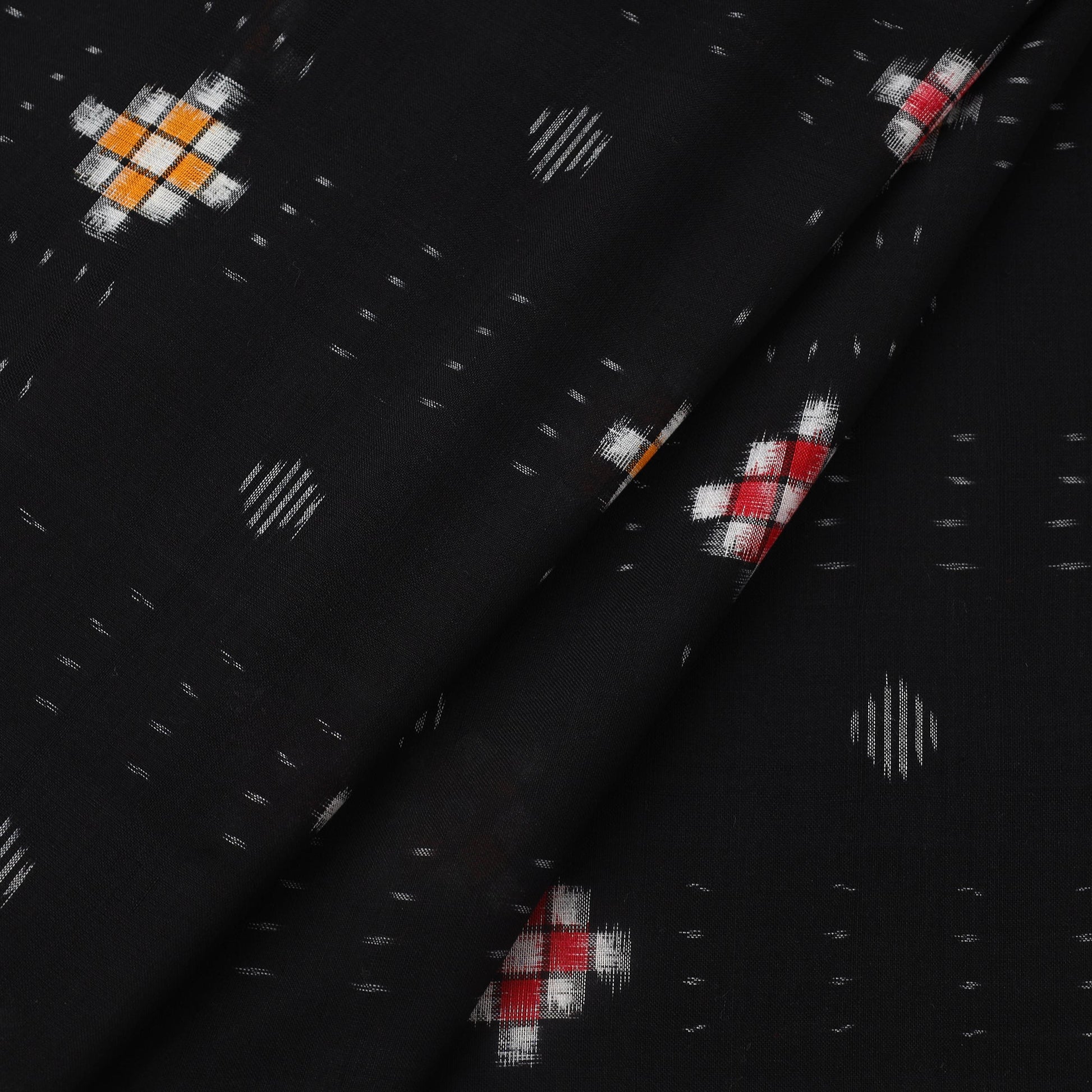 Black - Handloom Cotton Sambalpuri Ikat Fabric 31