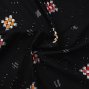 Black - Handloom Cotton Sambalpuri Ikat Fabric 31