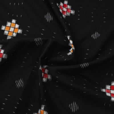 Black - Handloom Cotton Sambalpuri Ikat Fabric 31