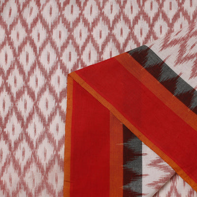 Beige - Handloom Cotton Pochampally Double Ikat Fabric 04