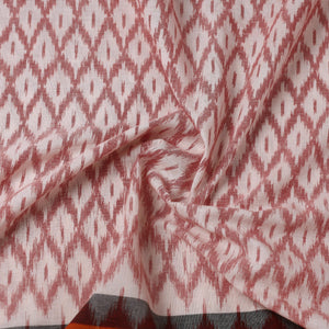 Beige - Handloom Cotton Pochampally Double Ikat Fabric 04