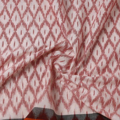 Beige - Handloom Cotton Pochampally Double Ikat Fabric 04
