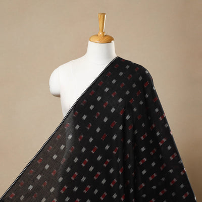 Black - Handloom Cotton Sambalpuri Ikat Fabric 01