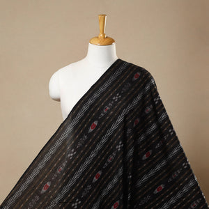 Black - Handloom Cotton Sambalpuri Ikat Fabric 03